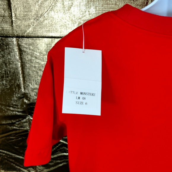 Little Monsters Skull Red Graphic Tee Sz 6 T-Shirt - Picture 6 of 8